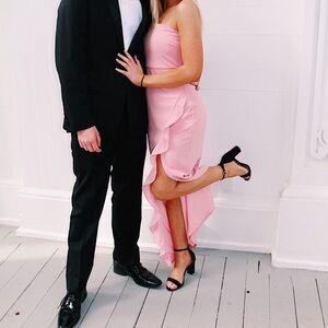 Lulus After Hours Blush Pink Strapless Ruffled Maxi Dress